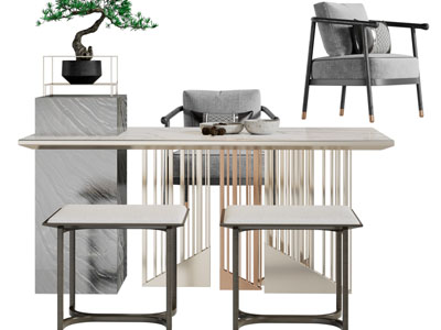 新中式茶桌椅组合