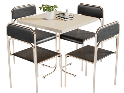 现代方形餐桌椅组合