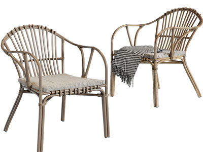 北欧藤编休闲椅子