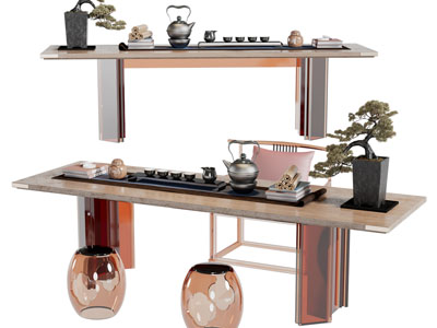 新中式茶桌椅组合