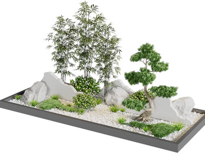 新中式假山竹子景观园艺小品