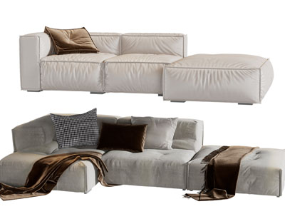 现代布艺多人沙发3d模型 现代布艺多人沙发