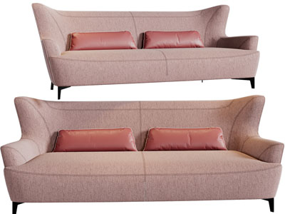 现代双人沙发3d模型 现代双人沙发