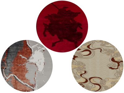 新中式圆形地毯3d模型 新中式圆形地毯