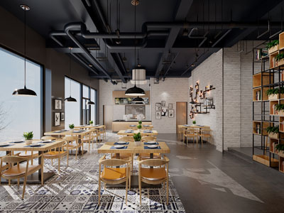 北欧饭店餐馆就餐区