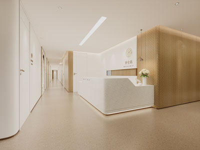 现代医院护士站、走廊过道