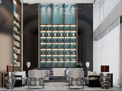 新中式大堂前台接待区