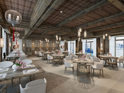 中式民宿饭店餐馆就餐区