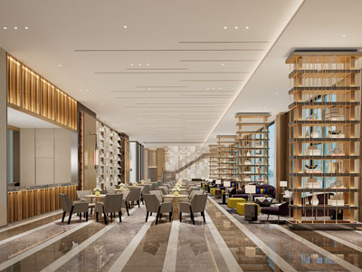 现代轻奢饭店餐馆就餐区