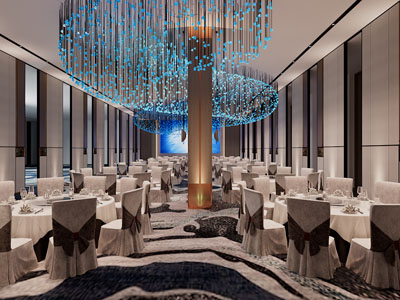 现代酒店宴客厅、就餐区