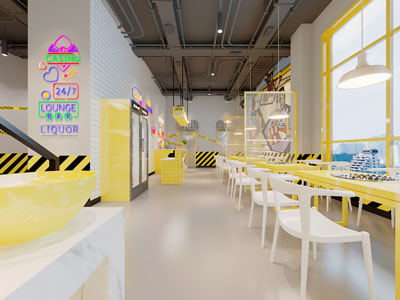 工业loft火锅店3d模型 工业loft火锅店