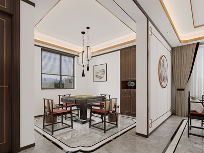 新中式棋牌室、娱乐室