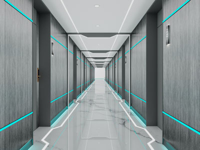 现代酒店过道