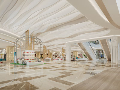 现代商场大堂3d模型 现代商场大堂