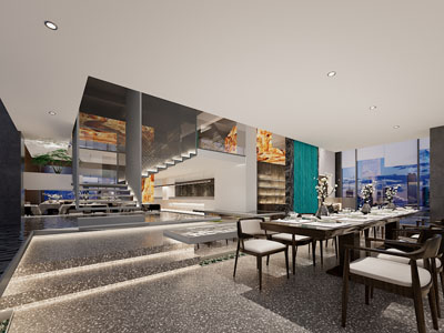 现代饭店餐馆就餐区