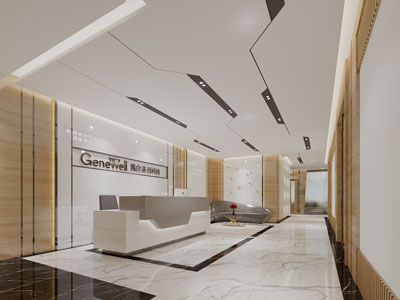 现代科技公司大堂前台接待区