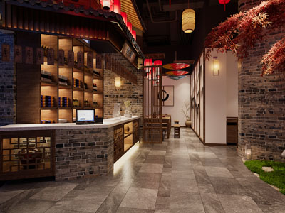 工业loft饭店餐馆接待区