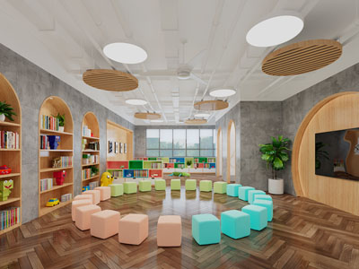 工业loft幼儿园活动教室3d模型 工业loft幼儿园活动教室