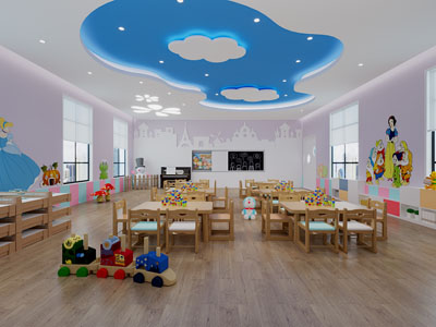 北欧幼儿园活动教室3d模型 北欧幼儿园活动教室
