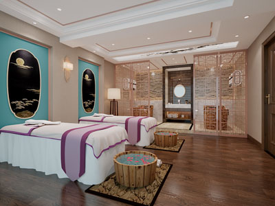 新中式美容按摩spa会所3d模型 新中式美容按摩spa会所