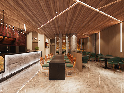 现代饭店餐馆就餐区