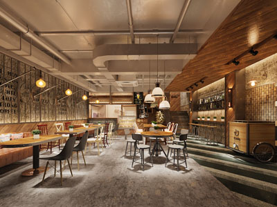 工业loft饭店餐馆就餐区