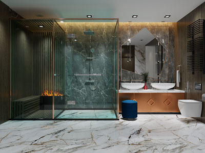 现代轻奢卫浴间、桑拿房