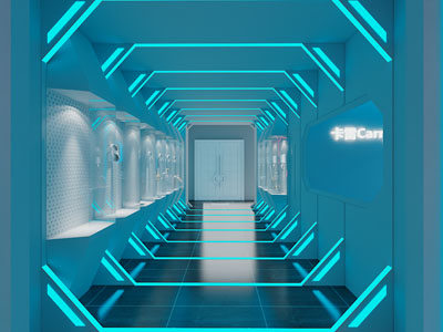 后现代科技走廊过道