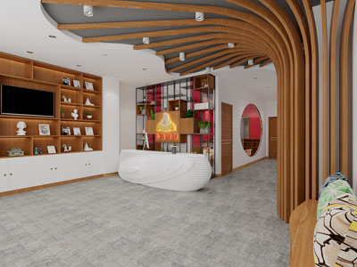 现代大堂前台接待区