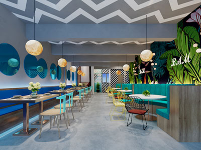 北欧饭店餐馆就餐区