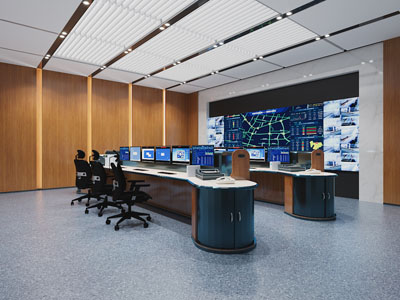 现代监控室、指挥中心