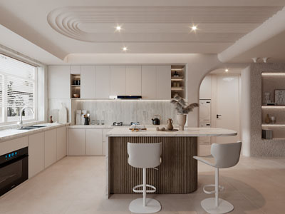 侘寂风开放式厨房