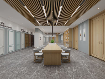 新中式门板企业产品展厅展览