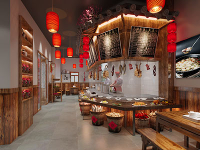 现代民宿饭店餐馆就餐区