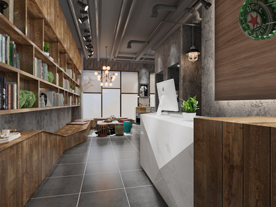 工业loft大堂前台接待区