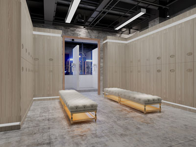 工业loft洗浴中心更衣室3d模型 工业loft洗浴中心更衣室