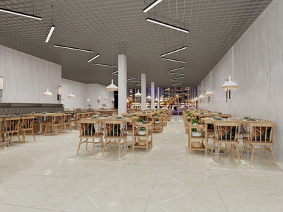 北欧饭店餐馆就餐区