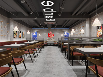 工业loft饭店餐馆就餐区