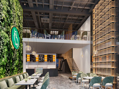 工业loft饭店餐馆就餐区