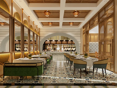 东南亚饭店餐馆就餐区