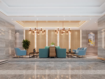 现代大堂前台接待区