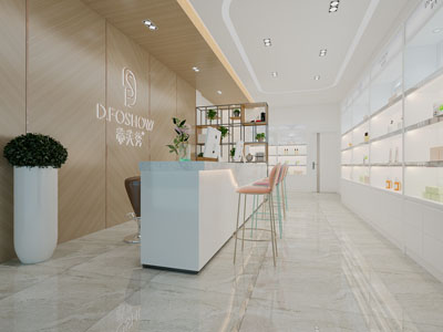 现代轻奢美容院前台接待区