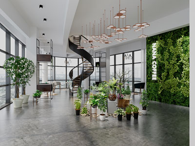 现代大堂前台接待区