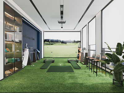 现代高尔夫球娱乐室、休闲室