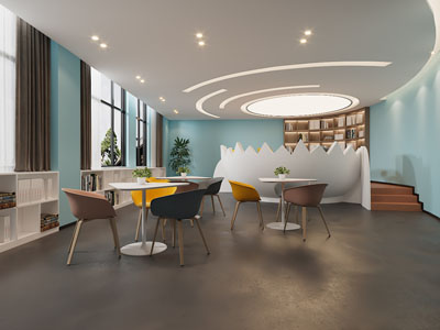 现代公司接待区、洽谈区