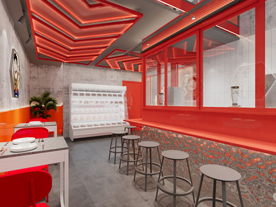 工业loft饭店餐馆就餐区