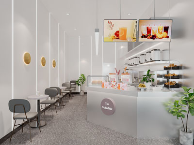 现代轻奢果汁、奶茶店