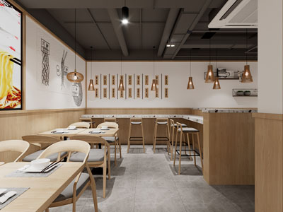 日式饭店面馆就餐区