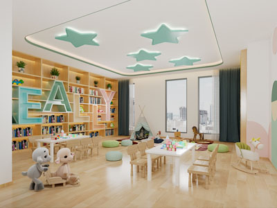 北欧幼儿园活动教室3d模型 北欧幼儿园活动教室