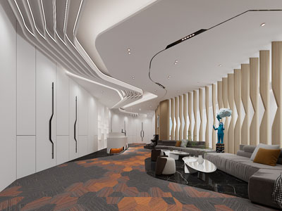 现代大堂前台接待区